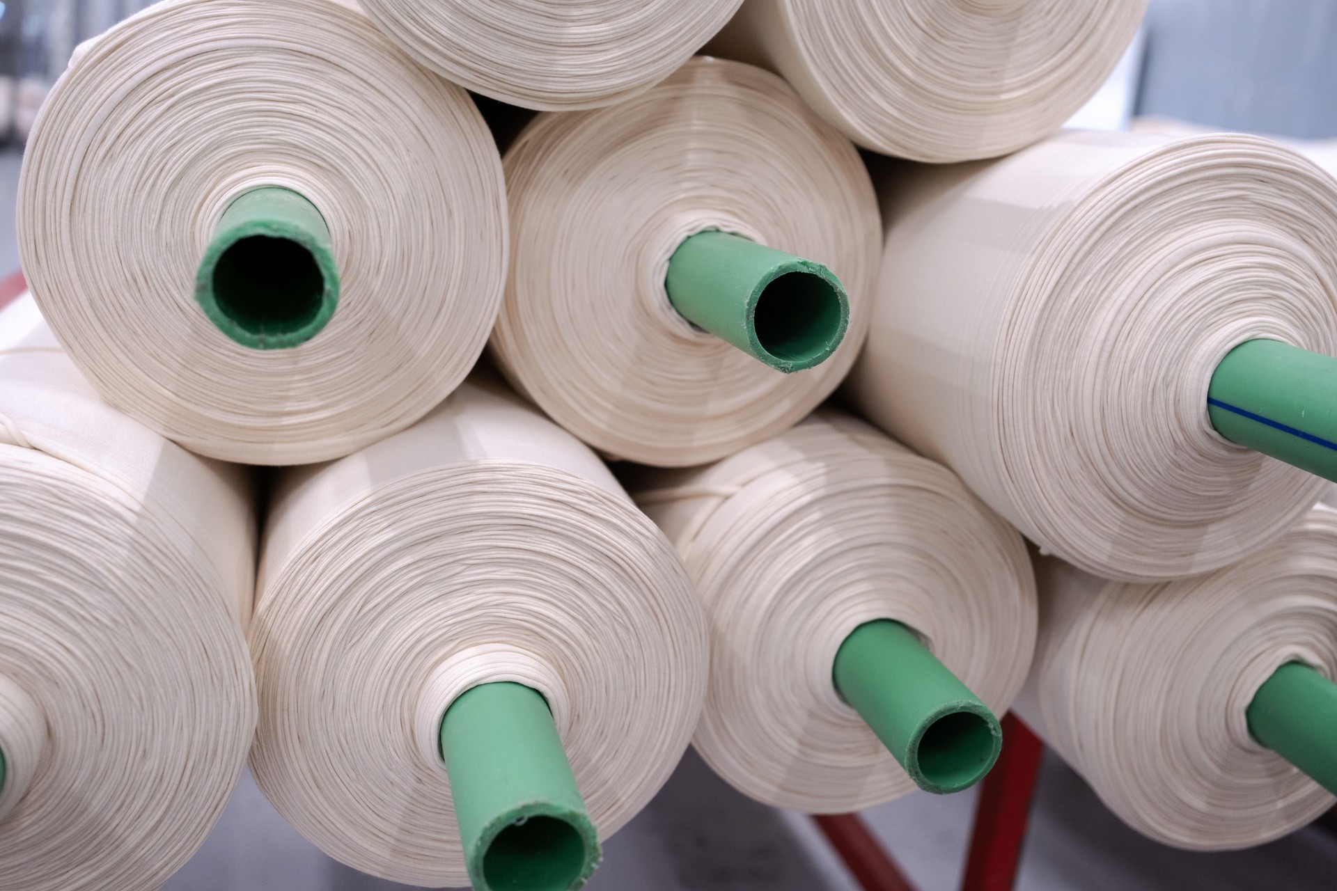 Stacked Fabric Rolls